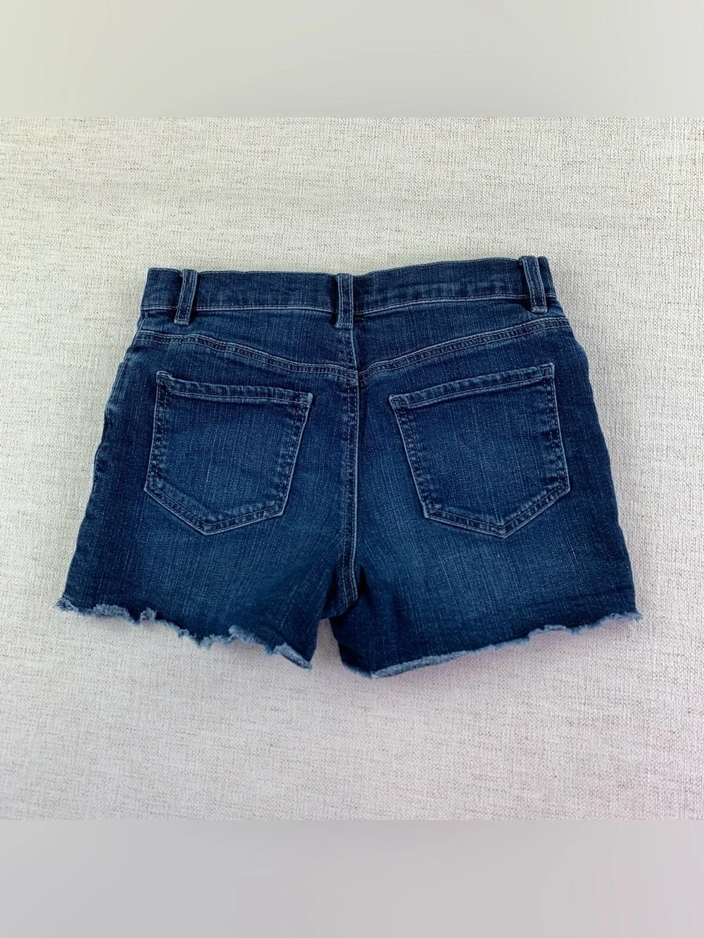 OshKosh girl's Dark Blue Denim Shorts snapped button adjustable waist size 8